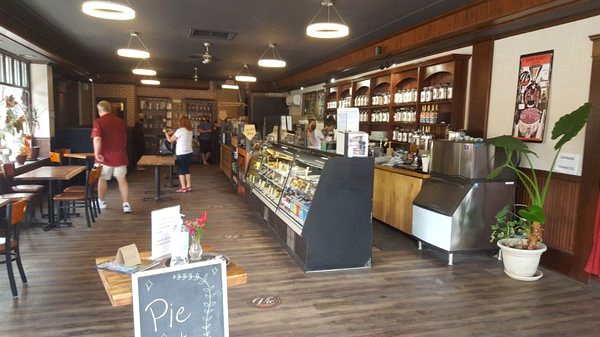 The service counter and tea wall